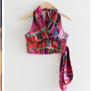 Halter neck printed top